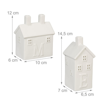 set of 4 ceramic "Home" heat candle holders