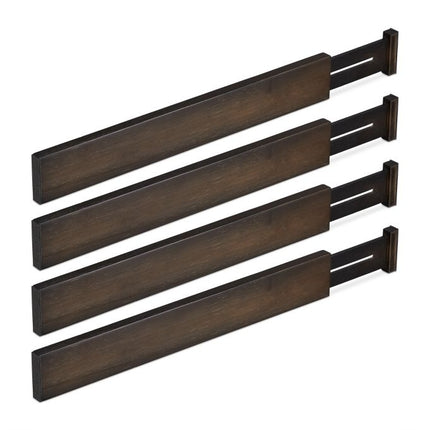 set of 4 drawer dividers in dark brown