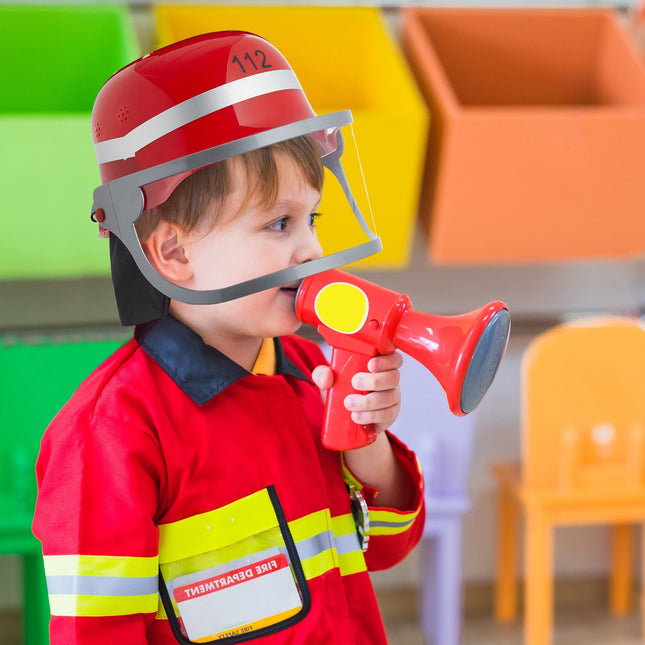 set of 4 firefighter helmets for children in red