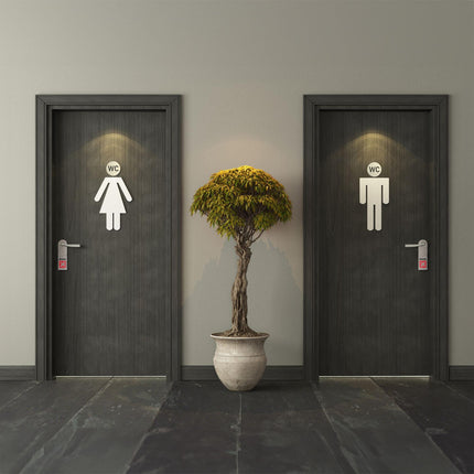 set of 4 self-adhesive WC signs