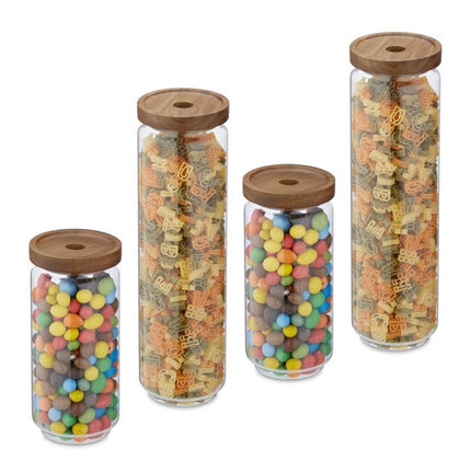 set of 4 storage jars with lids
