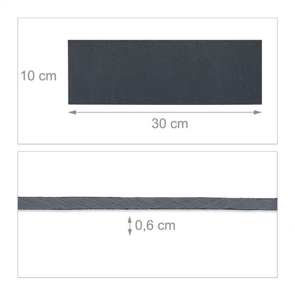 set of 6 slate tiles 30 x 10 cm