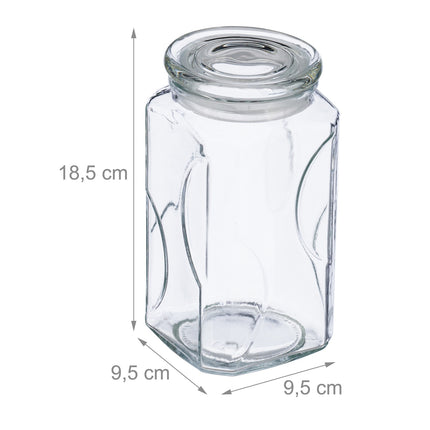 set of 6 storage jars with lids 1000 ml