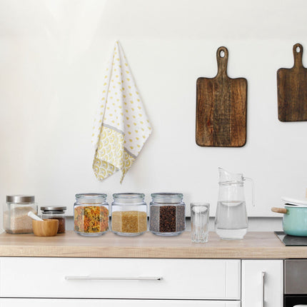 set of 6 storage jars with lids 1300 ml