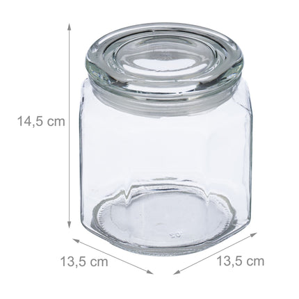 set of 6 storage jars with lids 1300 ml