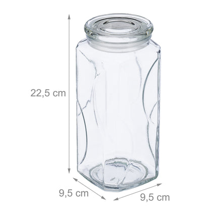 set of 6 storage jars with lids 1300 ml