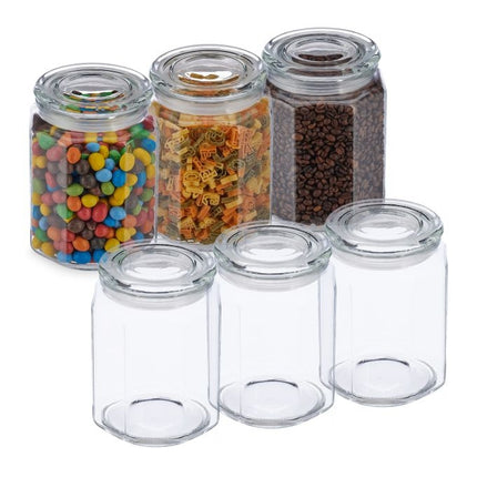 set of 6 storage jars with lids 1800 ml