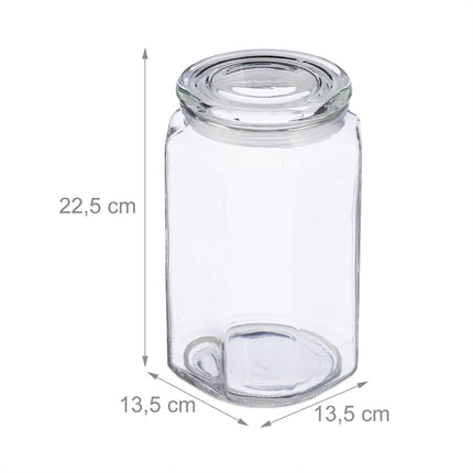 set of 6 storage jars with lids 2400 ml