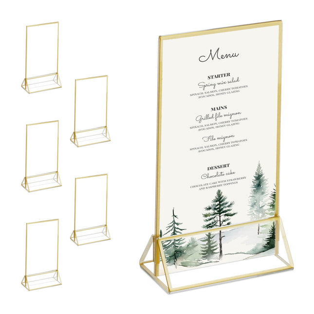 set of 6 table stands DIN A6