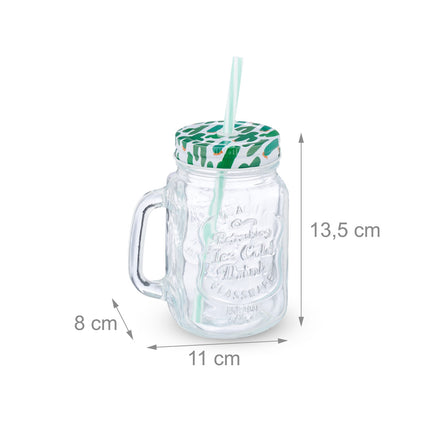 set of 8 drinking glasses with cactus lids