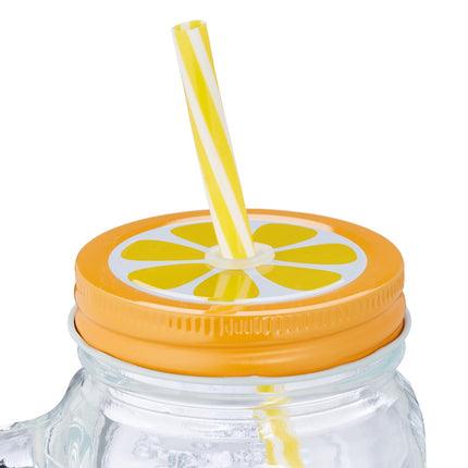 set of 8 drinking glasses with lids Fruit