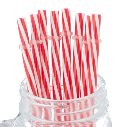 set of 8 drinking glasses with red lids