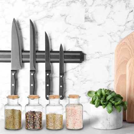 set of 8 spice jars with cork lids