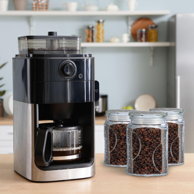 set of 8 storage jars with lids 750 ml