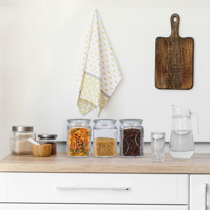 set of 8 storage jars with lids 750 ml