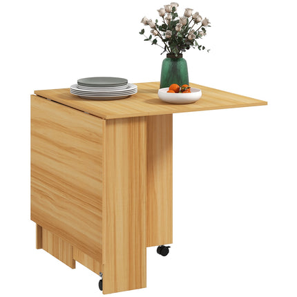Small folding dining table, 140cm, space-saving, teak