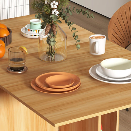 Small folding dining table, 140cm, space-saving, teak