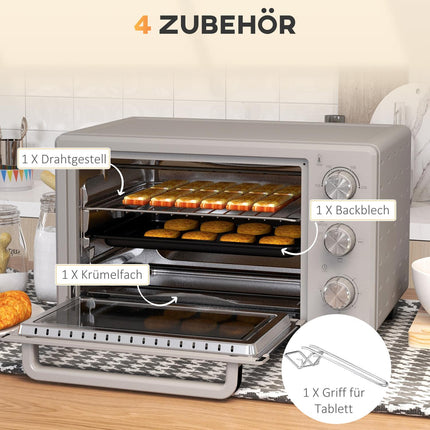 Compact 21L oven, 100°C-230°C, 3 cooking modes