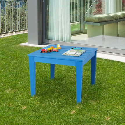 square children's table weatherproof durable play table blue 64.5 cm x 64.5 cm