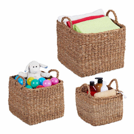 storage basket in 3 parts made of seaweed