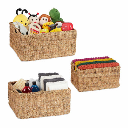 storage basket in 3 parts made of seaweed