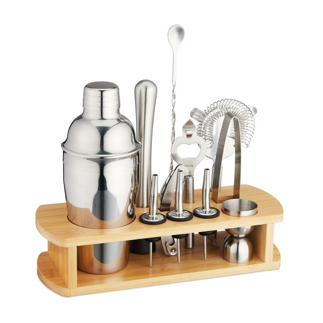 the 12-piece cocktail set with stand