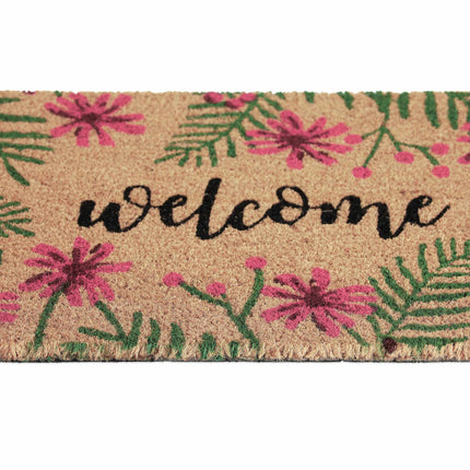 tropical welcome coir doormat