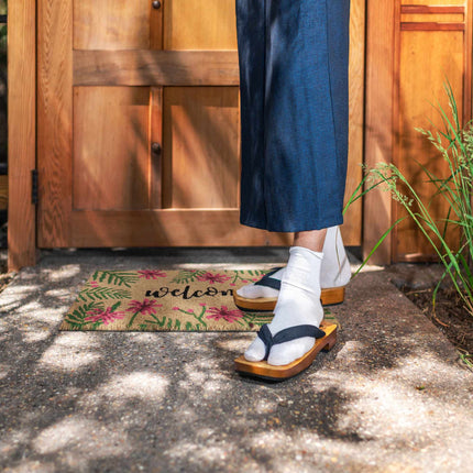 tropical welcome coir doormat